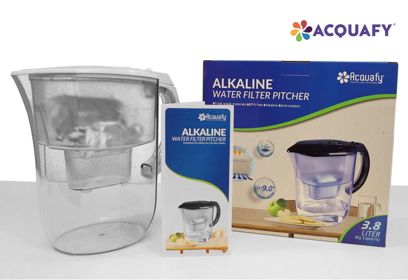 Acquafy - Portable Alkaline Water Pitcher 3.8L - White