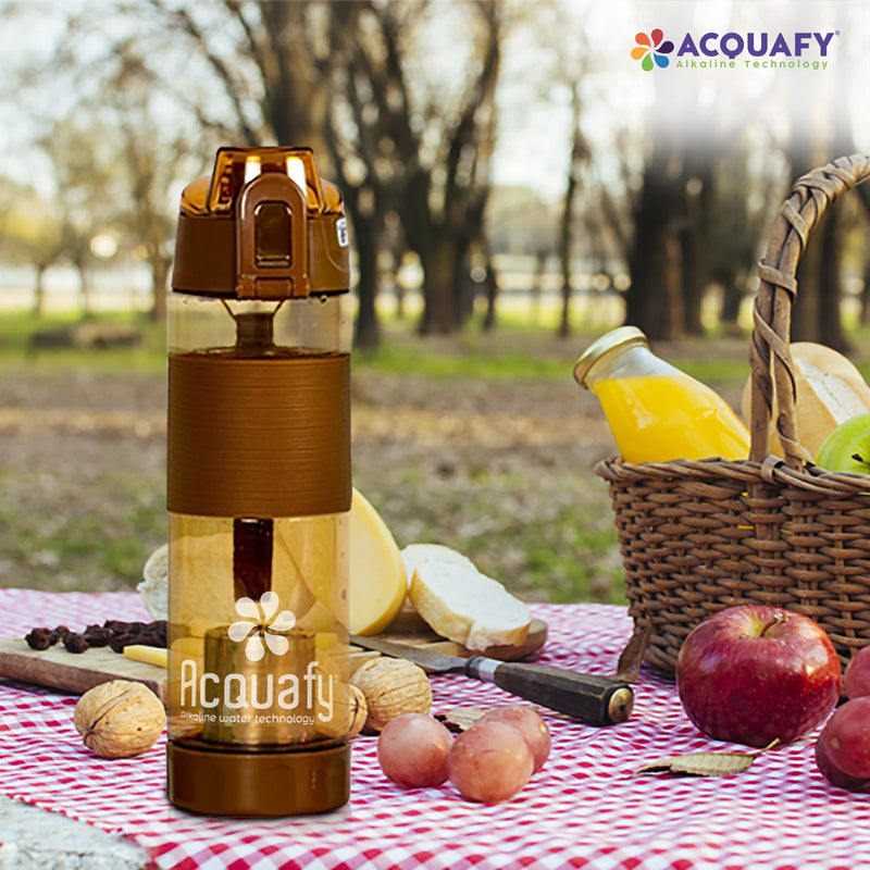 Acquafy - Alkaline Water Bottle 650ml - Brown