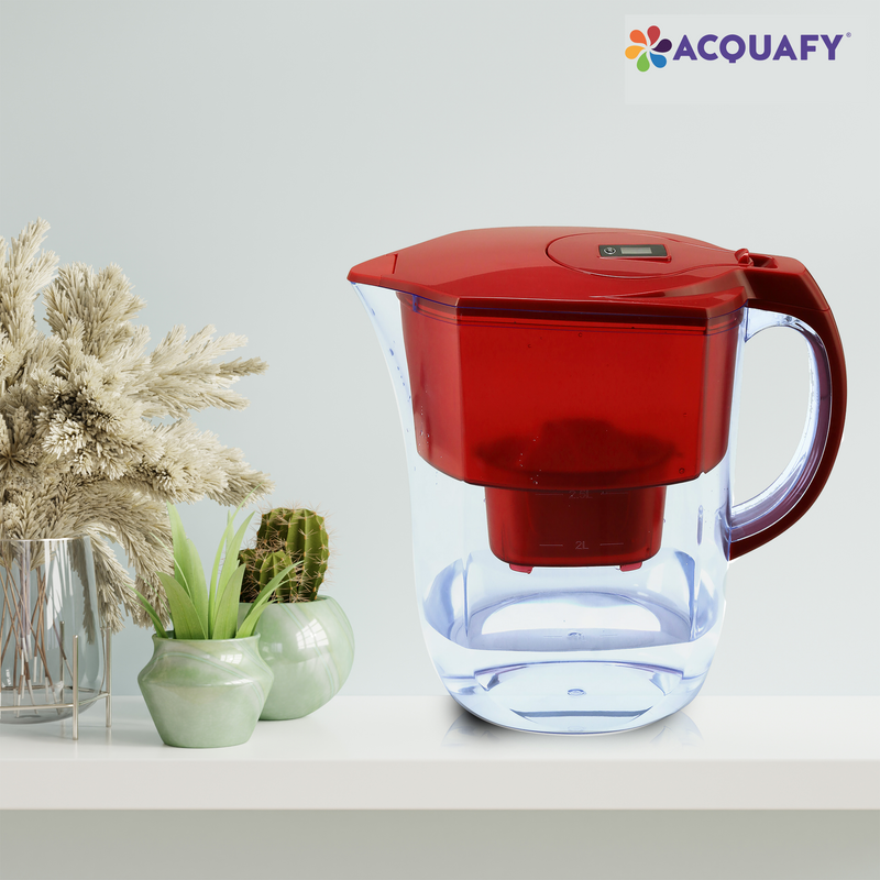 Acquafy - Portable Alkaline Water Pitcher 3.8L - Red